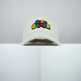 Super gamer / Mario embroidered baseball cap beige / SNES / nintendo / N64 / gameboy / gaming / gamer / super mario / embroidery / patch / dad / hat / cap / clothing // Hatty Hats / iron on patch / dad hat embroidered patch / badge / applique / embroidered / punk patches / trucker hat / snapback / caps / dad hats / baseball hat / mens hat / womens hat / embroidered hat / dad cap / embroidered cap