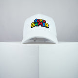 Super gamer / Mario embroidered baseball cap white / SNES / nintendo / N64 / gameboy / gaming / gamer / super mario / embroidery / patch / dad / hat / cap / clothing // Hatty Hats / iron on patch / dad hat embroidered patch / badge / applique / embroidered / punk patches / trucker hat / snapback / caps / dad hats / baseball hat / mens hat / womens hat / embroidered hat / dad cap / embroidered cap