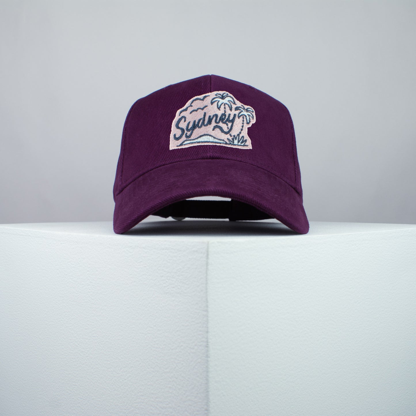 Sydney embroidered baseball cap burgundy / Australia / retro / vintage / beach / tree / embroidery / patch / dad / hat / cap / clothing // Hatty Hats / iron on patch / dad hat embroidered patch / badge / applique / embroidered / punk patches / trucker hat / snapback / caps / dad hats / baseball hat / mens hat / womens hat / embroidered hat / dad cap / embroidered cap