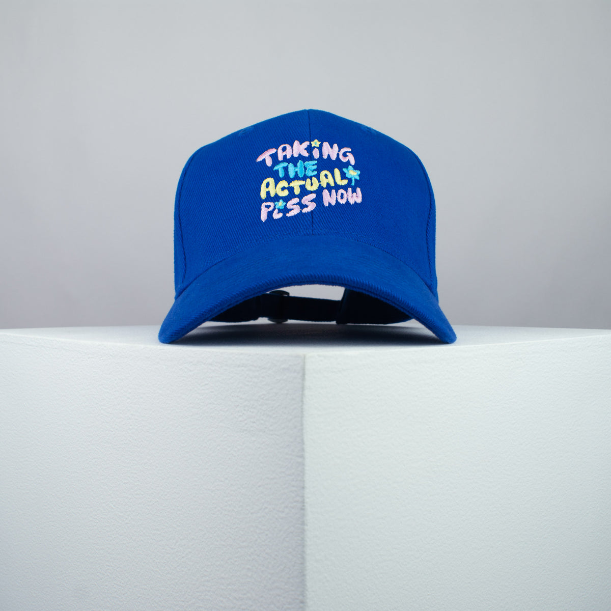 Taking the piss embroidered baseball cap blue / yoga / meditation / anxiety / gift for her / embroidery / patch / hat / dad hat / cap / iron on patch / embroidered patch / badge / applique / embroidered / punk patches / trucker hat / snapback / caps / dad hats / baseball hat / mens hat / womens hat / embroidered hat / dad cap / embroidered cap
