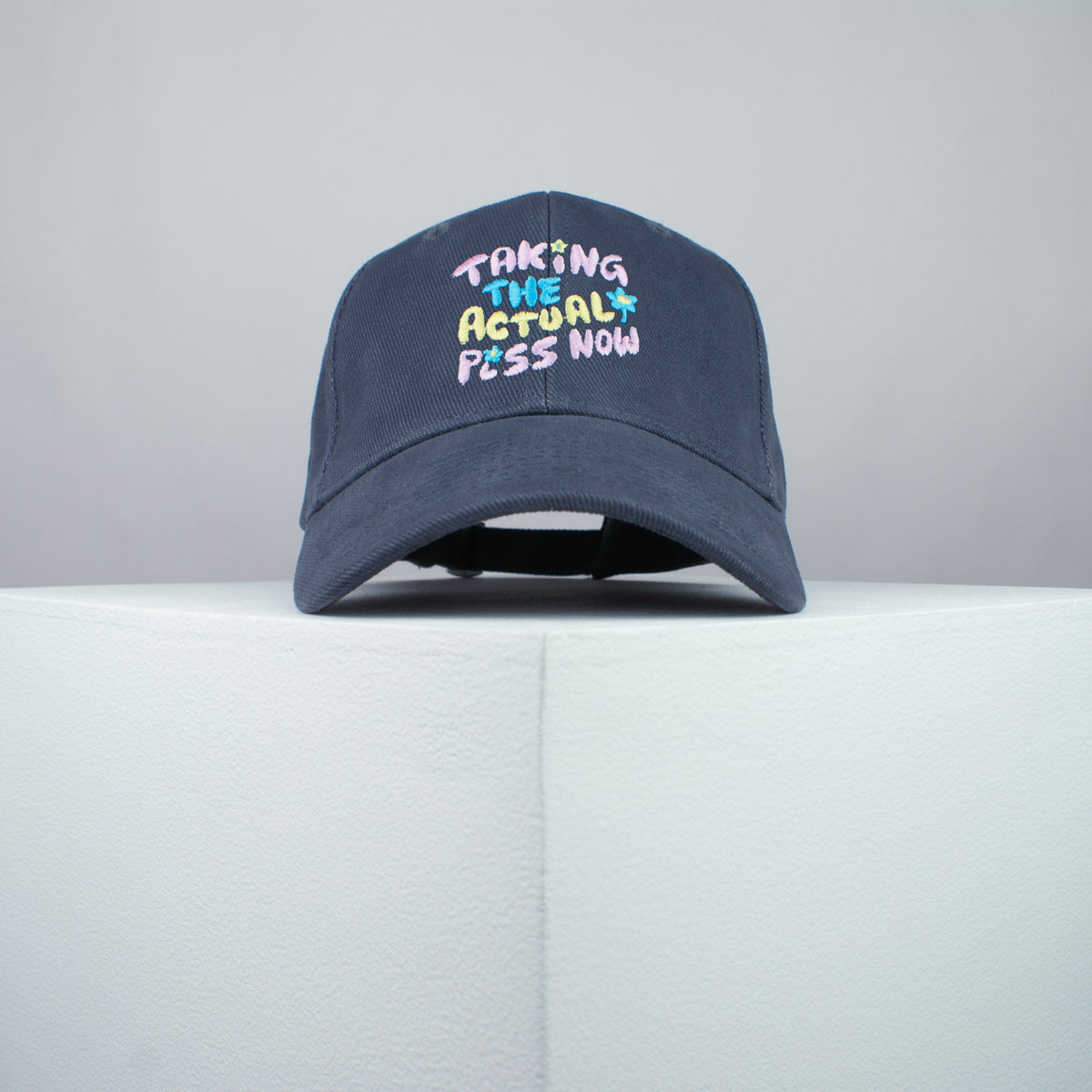 Taking the piss embroidered baseball cap grey / yoga / meditation / anxiety / gift for her / embroidery / patch / hat / dad hat / cap / iron on patch / embroidered patch / badge / applique / embroidered / punk patches / trucker hat / snapback / caps / dad hats / baseball hat / mens hat / womens hat / embroidered hat / dad cap / embroidered cap