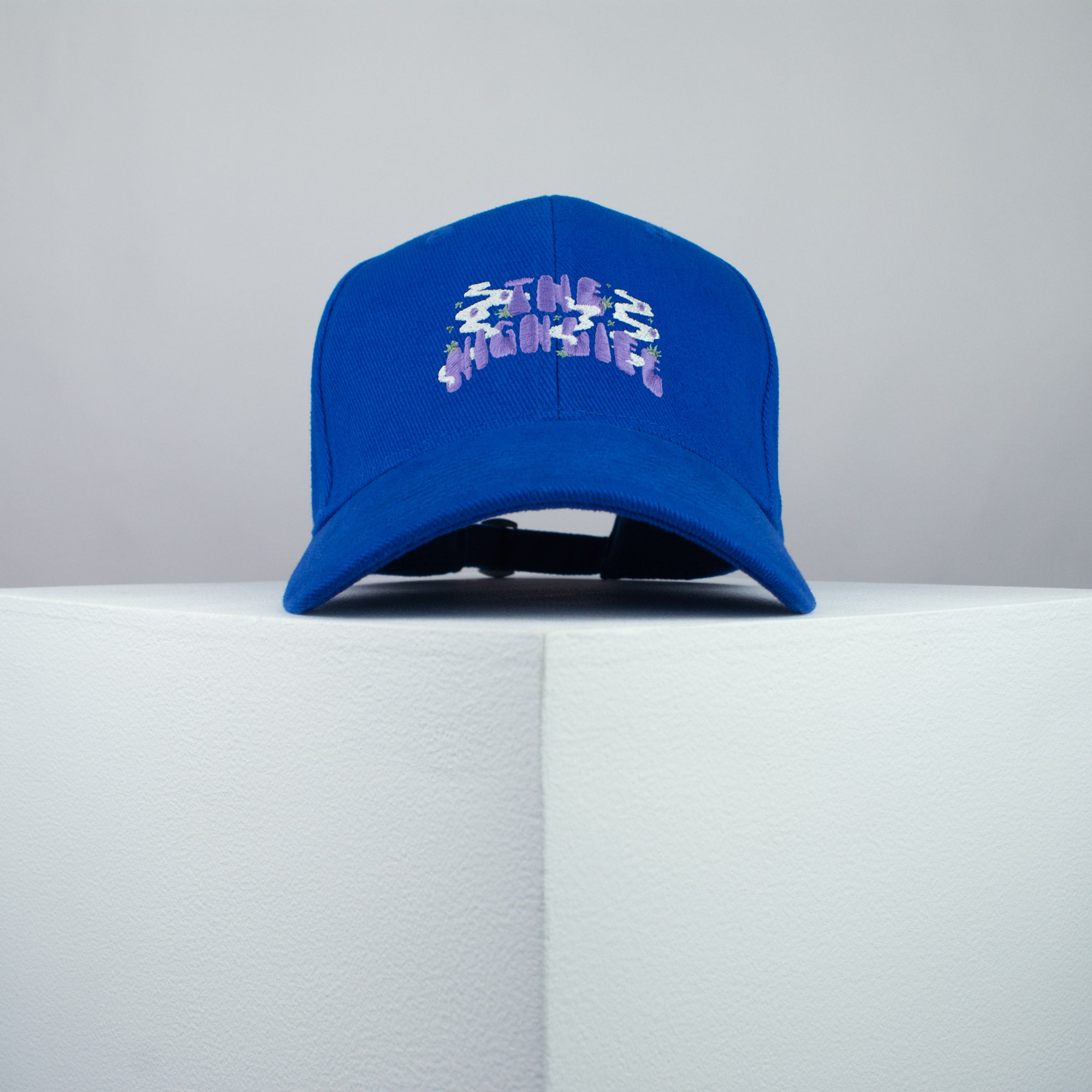 The high life embroidered baseball cap blue / weed / marijuana / cannabis / hemp / embroidery / patch / dad / hat / cap / clothing // Hatty Hats / iron on patch / dad hat embroidered patch / badge / applique / embroidered / punk patches / trucker hat / snapback / caps / dad hats / baseball hat / mens hat / womens hat / embroidered hat / dad cap / embroidered cap