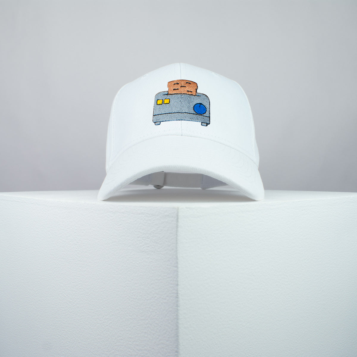 Toaster embroidered baseball cap white / kitchen / bread / miniature / food / embroidery / patch / hat / dad hat / cap / iron on patch / embroidered patch / badge / applique / embroidered / punk patches / trucker hat / snapback / caps / dad hats / baseball hat / mens hat / womens hat / embroidered hat / dad cap / embroidered cap