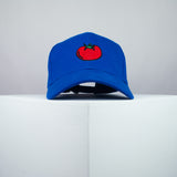 Tomato embroidered baseball cap blue / vegan / gift / food / embroidery / patch / hat / dad hat / cap / iron on patch / embroidered patch / badge / applique / embroidered / punk patches / trucker hat / snapback / caps / dad hats / baseball hat / mens hat / womens hat / embroidered hat / dad cap / embroidered cap
