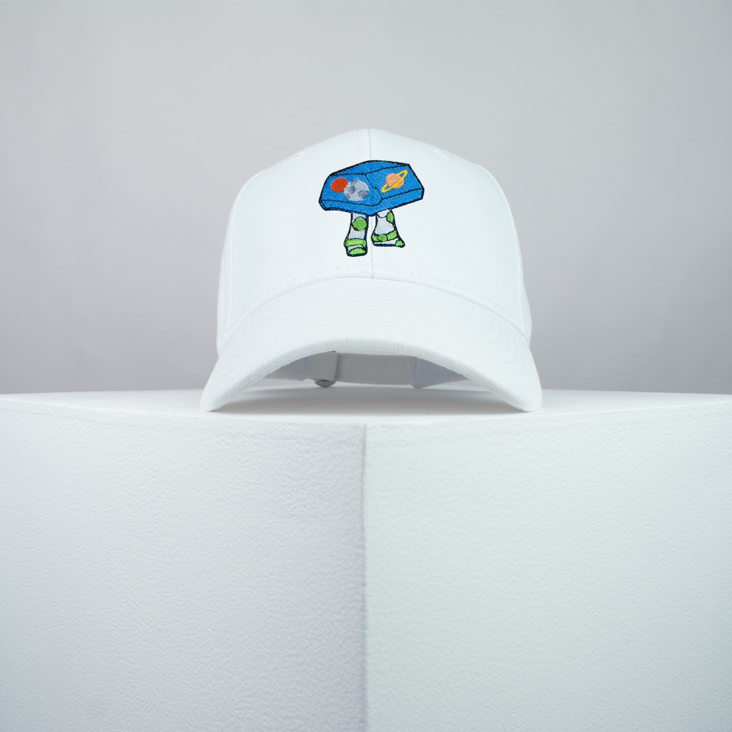 Toy Story Buzz Lightyear Pizza Planet embroidered baseball cap white / pizza / space / woody / disney / embroidery / patch / dad / hat / cap / clothing // Hatty Hats / iron on patch / dad hat embroidered patch / badge / applique / embroidered / punk patches / trucker hat / snapback / caps / dad hats / baseball hat / mens hat / womens hat / embroidered hat / dad cap / embroidered cap