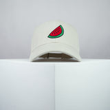 Watermelon embroidered baseball cap beige / melon / summer / fruit / vegan / embroidery / patch / hat / dad hat / cap / iron on patch / embroidered patch / badge / applique / embroidered / punk patches / trucker hat / snapback / caps / dad hats / baseball hat / mens hat / womens hat / embroidered hat / dad cap / embroidered cap