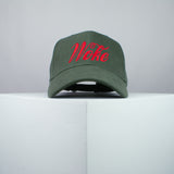 Woke / Coke embroidered baseball cap olive green / brand twisters / feminist / feminism / food / girl power / Coca Cola / embroidery / patch / dad / hat / cap / clothing // Hatty Hats / iron on patch / dad hat embroidered patch / badge / applique / embroidered / punk patches / trucker hat / snapback / caps / dad hats / baseball hat / mens hat / womens hat / embroidered hat / dad cap / embroidered cap