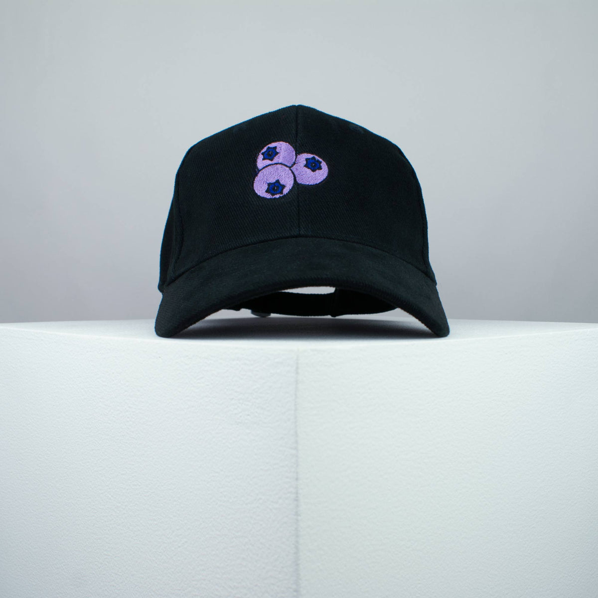 Blueberry embroidered baseball cap black / vegan / gift / food / embroidery / patch / hat / dad hat / cap / iron on patch / embroidered patch / badge / applique / embroidered / punk patches / trucker hat / snapback / caps / dad hats / baseball hat / mens hat / womens hat / embroidered hat / dad cap / embroidered cap