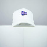 Blueberry embroidered baseball cap white / vegan / gift / food / embroidery / patch / hat / dad hat / cap / iron on patch / embroidered patch / badge / applique / embroidered / punk patches / trucker hat / snapback / caps / dad hats / baseball hat / mens hat / womens hat / embroidered hat / dad cap / embroidered cap