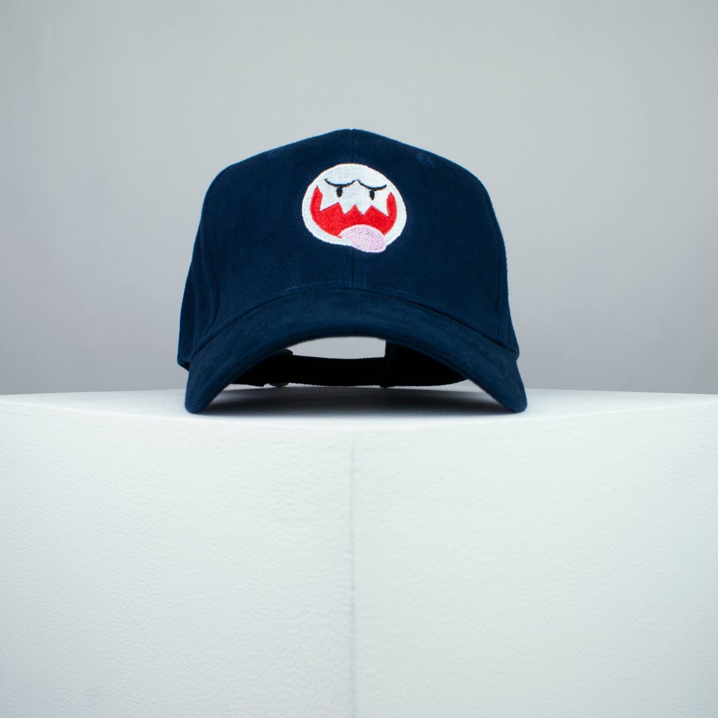 Super Mario Boo embroidered baseball cap navy / mario / nintendo / gamer / gaming / embroidery / patch / hat / dad hat / cap / iron on patch / embroidered patch / badge / applique / embroidered / punk patches / trucker hat / snapback / caps / dad hats / baseball hat / mens hat / womens hat / embroidered hat / dad cap / embroidered cap