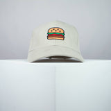 Burger embroidered baseball cap beige / food / gift / hamburger / embroidery / patch / hat / dad hat / cap / iron on patch / embroidered patch / badge / applique / embroidered / punk patches / trucker hat / snapback / caps / dad hats / baseball hat / mens hat / womens hat / embroidered hat / dad cap / embroidered cap