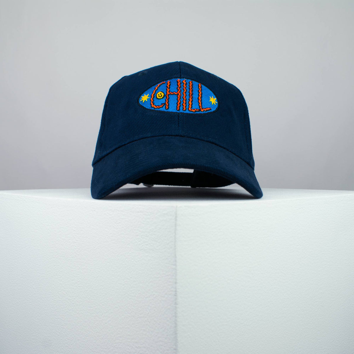 Chill embroidered baseball cap navy / 90s / retro / vintage / rainbow / embroidery / patch / hat / dad hat / cap / iron on patch / embroidered patch / badge / applique / embroidered / punk patches / trucker hat / snapback / caps / dad hats / baseball hat / mens hat / womens hat / embroidered hat / dad cap / embroidered cap