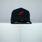 Chilli embroidered baseball cap black / vegan / gift / food / embroidery / patch / hat / dad hat / cap / iron on patch / embroidered patch / badge / applique / embroidered / punk patches / trucker hat / snapback / caps / dad hats / baseball hat / mens hat / womens hat / embroidered hat / dad cap / embroidered cap