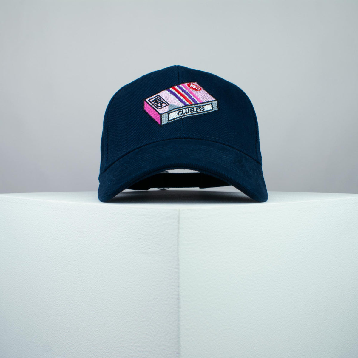 Clueless movie embroidered baseball cap navy / Retro VHS / Cher / 90s / video / gift for her / embroidery / patch / dad / hat / cap / clothing // Hatty Hats / iron on patch / dad hat embroidered patch / badge / applique / embroidered / punk patches / trucker hat / snapback / caps / dad hats / baseball hat / mens hat / womens hat / embroidered hat / dad cap / embroidered cap