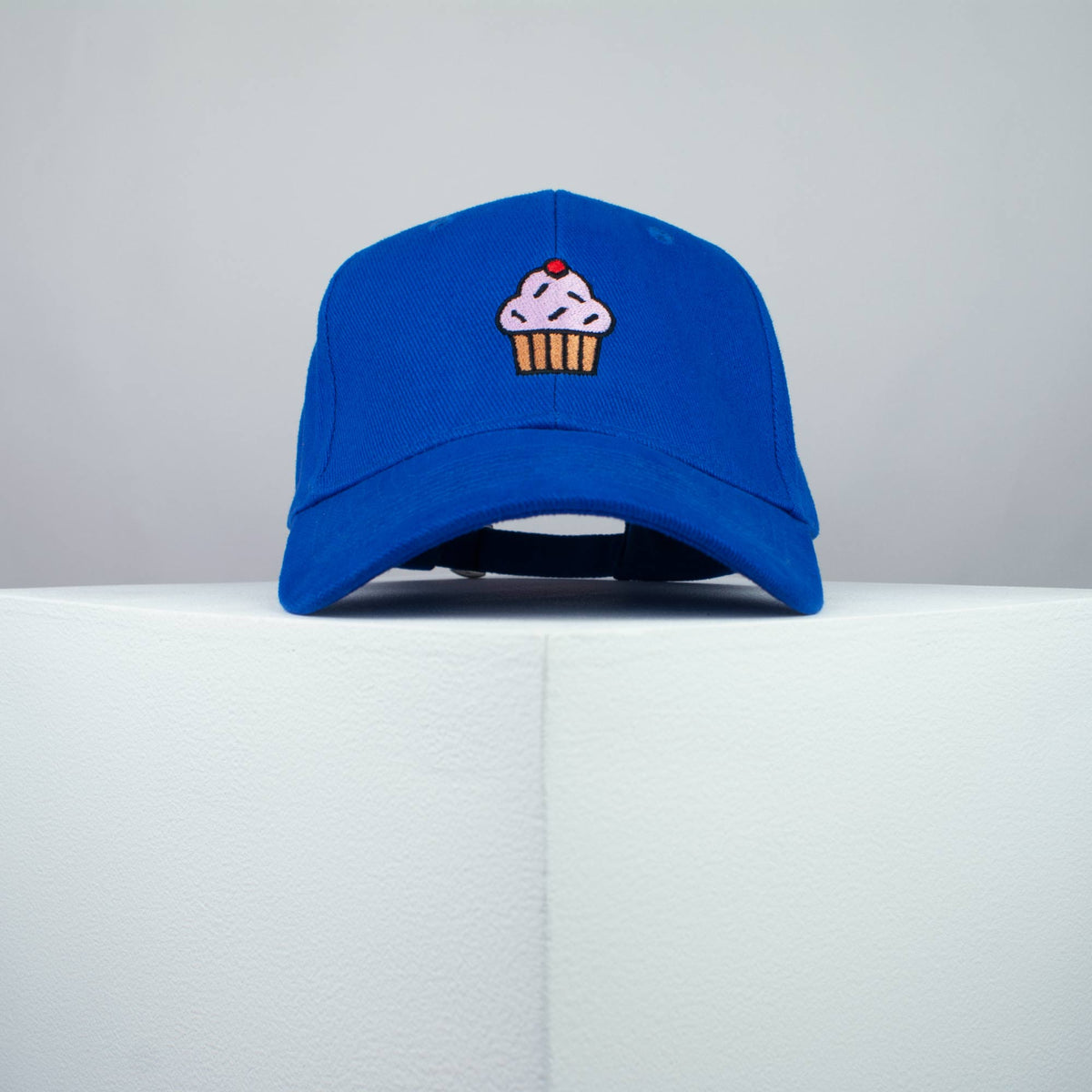 Cupcake embroidered baseball cap blue / cake / gift / food / embroidery / patch / hat / dad hat / cap / iron on patch / embroidered patch / badge / applique / embroidered / punk patches / trucker hat / snapback / caps / dad hats / baseball hat / mens hat / womens hat / embroidered hat / dad cap / embroidered cap
