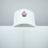 Cupcake embroidered baseball cap white / cake / gift / food / embroidery / patch / hat / dad hat / cap / iron on patch / embroidered patch / badge / applique / embroidered / punk patches / trucker hat / snapback / caps / dad hats / baseball hat / mens hat / womens hat / embroidered hat / dad cap / embroidered cap
