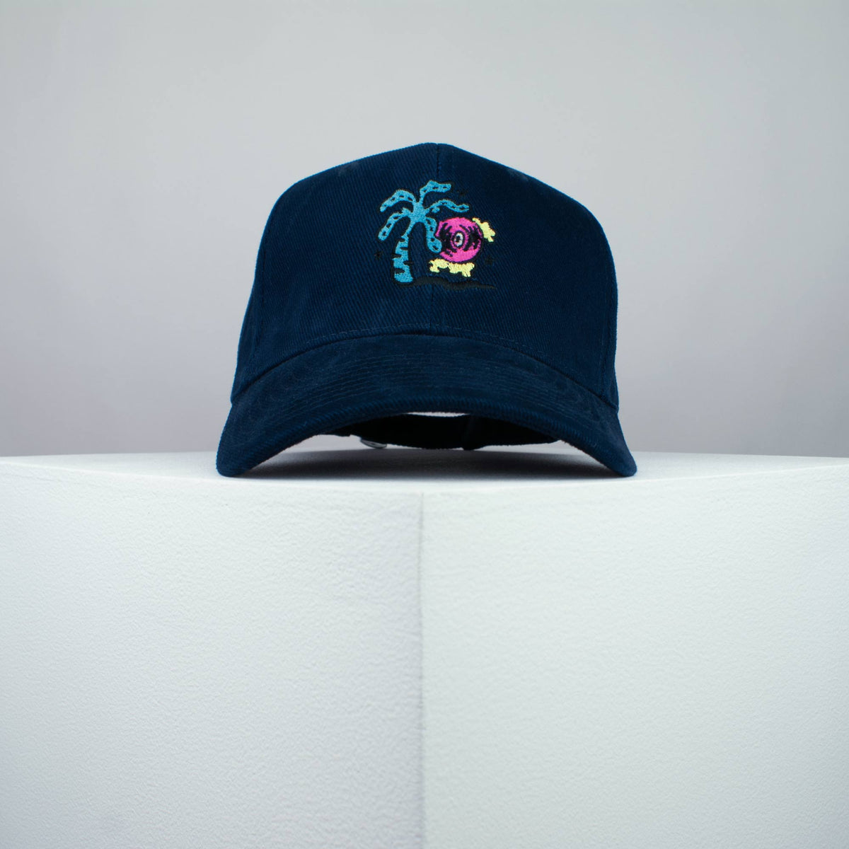 Disco Palm embroidered baseball cap navy / happy hippie / boho / bohemian / beach / embroidery / patch / hat / dad hat / cap / iron on patch / embroidered patch / badge / applique / embroidered / punk patches / trucker hat / snapback / caps / dad hats / baseball hat / mens hat / womens hat / embroidered hat / dad cap / embroidered cap