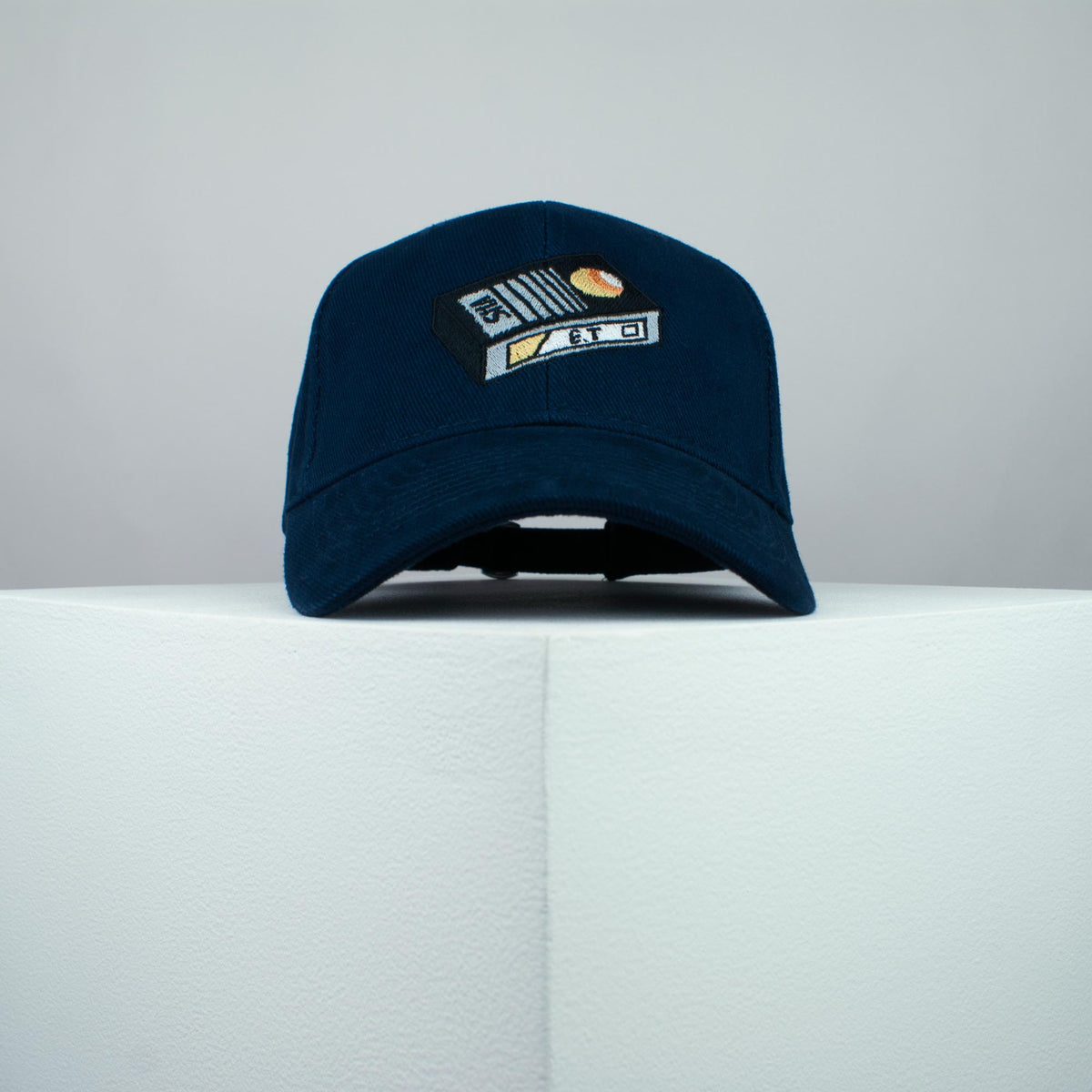 ET movie embroidered baseball cap navy / Retro VHS / alien / 80s / space / video / embroidery / patch / dad / hat / cap / clothing // Hatty Hats / iron on patch / dad hat embroidered patch / badge / applique / embroidered / punk patches / trucker hat / snapback / caps / dad hats / baseball hat / mens hat / womens hat / embroidered hat / dad cap / embroidered cap
