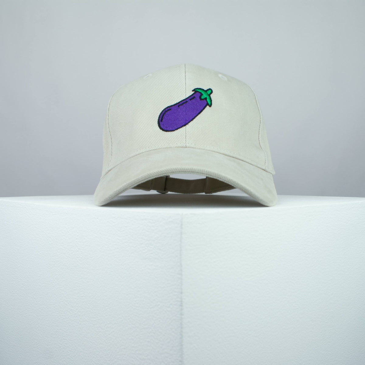 Eggplant embroidered baseball cap beige / aubergine / vegetable / emoji / vegan / embroidery / patch / hat / dad hat / cap / iron on patch / embroidered patch / badge / applique / embroidered / punk patches / trucker hat / snapback / caps / dad hats / baseball hat / mens hat / womens hat / embroidered hat / dad cap / embroidered cap