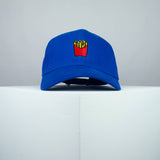 French fries embroidered baseball cap blue / food / gift / emoji / embroidery / patch / hat / dad hat / cap / iron on patch / embroidered patch / badge / applique / embroidered / punk patches / trucker hat / snapback / caps / dad hats / baseball hat / mens hat / womens hat / embroidered hat / dad cap / embroidered cap