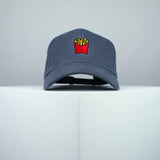 French fries embroidered baseball cap grey / food / gift / emoji / embroidery / patch / hat / dad hat / cap / iron on patch / embroidered patch / badge / applique / embroidered / punk patches / trucker hat / snapback / caps / dad hats / baseball hat / mens hat / womens hat / embroidered hat / dad cap / embroidered cap