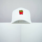 French fries embroidered baseball cap white / food / gift / emoji / embroidery / patch / hat / dad hat / cap / iron on patch / embroidered patch / badge / applique / embroidered / punk patches / trucker hat / snapback / caps / dad hats / baseball hat / mens hat / womens hat / embroidered hat / dad cap / embroidered cap