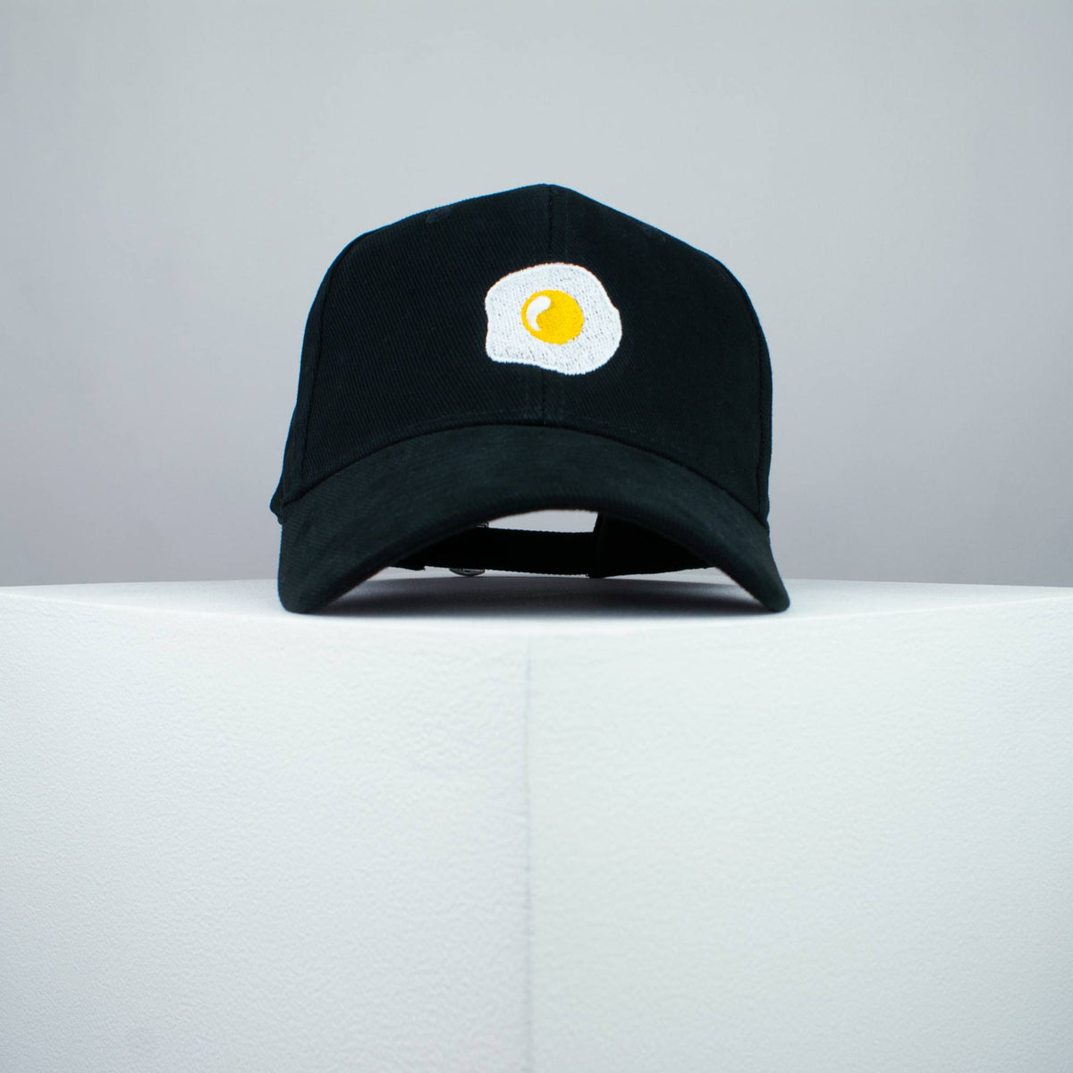 Fried egg embroidered baseball cap black / food / patches / egg / embroidery / patch / hat / dad hat / cap / iron on patch / embroidered patch / badge / applique / embroidered / punk patches / trucker hat / snapback / caps / dad hats / baseball hat / mens hat / womens hat / embroidered hat / dad cap / embroidered cap / website