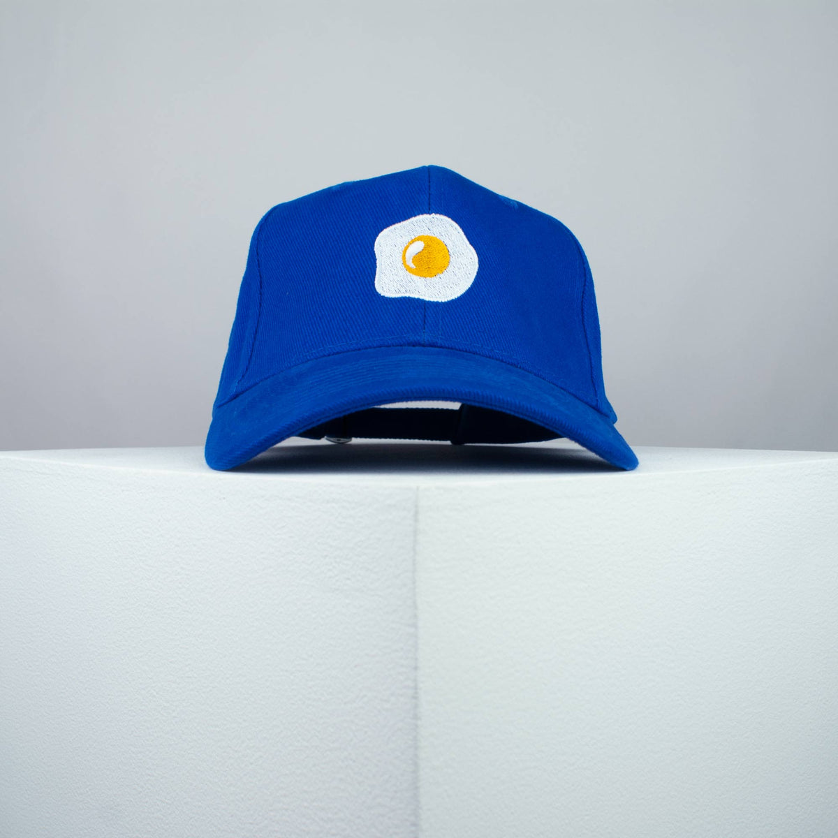 Fried egg embroidered baseball cap blue / food / patches / egg / embroidery / patch / hat / dad hat / cap / iron on patch / embroidered patch / badge / applique / embroidered / punk patches / trucker hat / snapback / caps / dad hats / baseball hat / mens hat / womens hat / embroidered hat / dad cap / embroidered cap / website