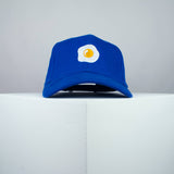 Fried egg embroidered baseball cap blue / food / patches / egg / embroidery / patch / hat / dad hat / cap / iron on patch / embroidered patch / badge / applique / embroidered / punk patches / trucker hat / snapback / caps / dad hats / baseball hat / mens hat / womens hat / embroidered hat / dad cap / embroidered cap / website
