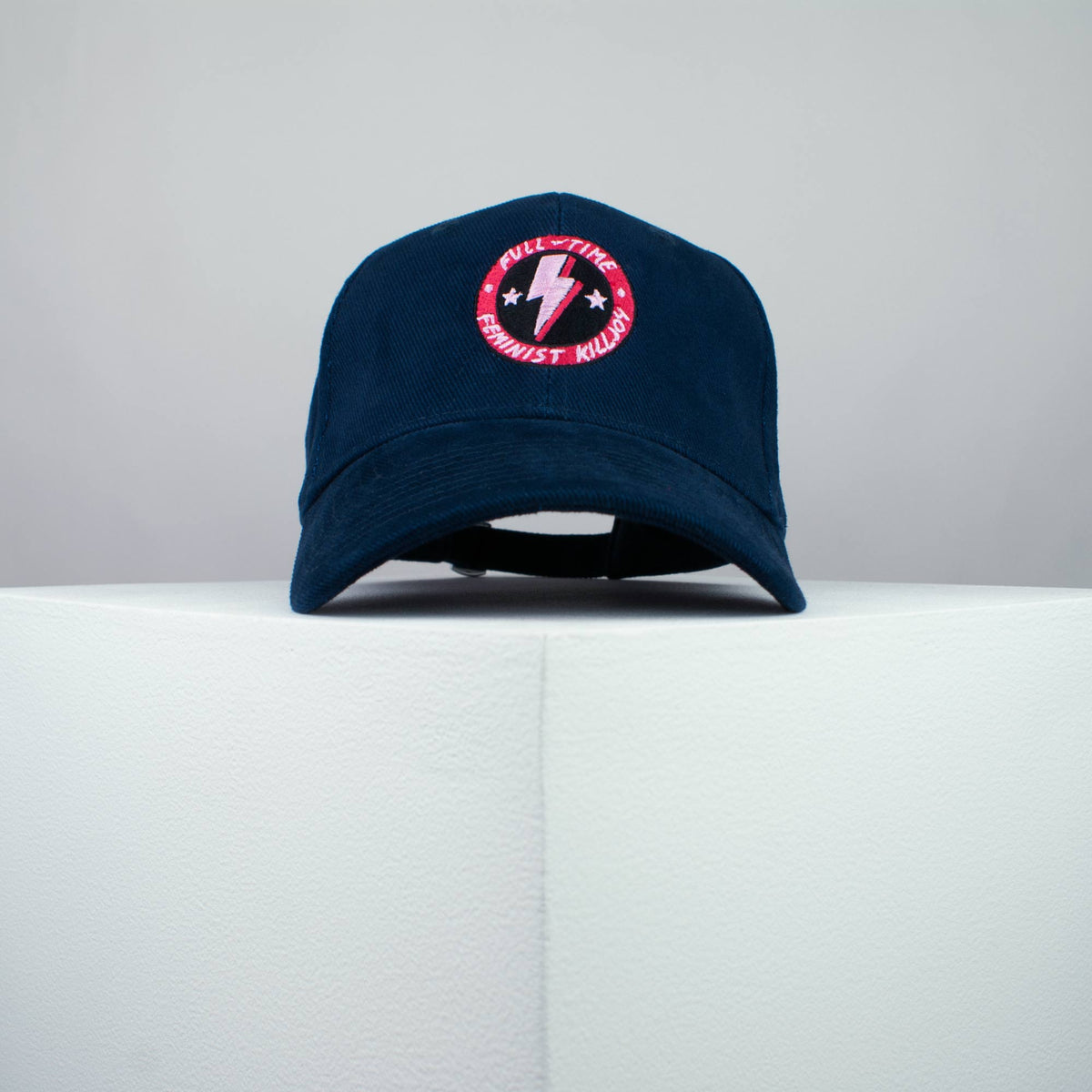 Full time feminist killjoy embroidered baseball cap navy / girl power / feminism / gift for her / embroidery / patch / hat / dad hat / cap / iron on patch / embroidered patch / badge / applique / embroidered / punk patches / trucker hat / snapback / caps / dad hats / baseball hat / mens hat / womens hat / embroidered hat / dad cap / embroidered cap