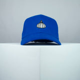 Garlic clove embroidered baseball cap blue / food / gift / vegan / embroidery / patch / hat / dad hat / cap / iron on patch / embroidered patch / badge / applique / embroidered / punk patches / trucker hat / snapback / caps / dad hats / baseball hat / mens hat / womens hat / embroidered hat / dad cap / embroidered cap
