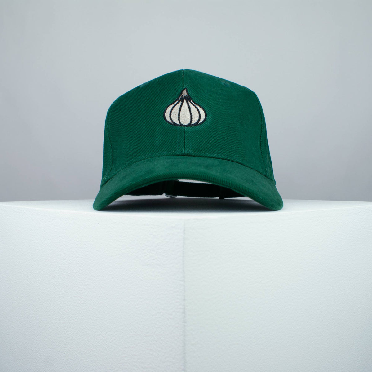 Garlic clove embroidered baseball cap green / food / gift / vegan / embroidery / patch / hat / dad hat / cap / iron on patch / embroidered patch / badge / applique / embroidered / punk patches / trucker hat / snapback / caps / dad hats / baseball hat / mens hat / womens hat / embroidered hat / dad cap / embroidered cap