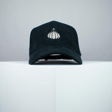 Garlic clove embroidered baseball cap black / food / gift / vegan / embroidery / patch / hat / dad hat / cap / iron on patch / embroidered patch / badge / applique / embroidered / punk patches / trucker hat / snapback / caps / dad hats / baseball hat / mens hat / womens hat / embroidered hat / dad cap / embroidered cap