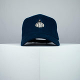 Garlic clove embroidered baseball cap navy / food / gift / vegan / embroidery / patch / hat / dad hat / cap / iron on patch / embroidered patch / badge / applique / embroidered / punk patches / trucker hat / snapback / caps / dad hats / baseball hat / mens hat / womens hat / embroidered hat / dad cap / embroidered cap