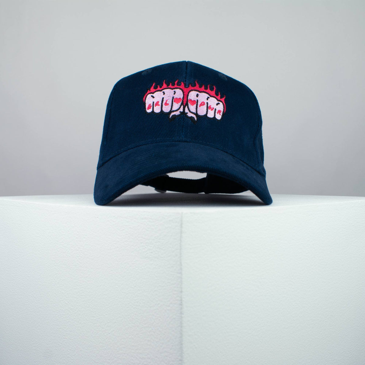 Girl power hands embroidered baseball cap navy / feminist / feminism / gift for her / embroidery / patch / hat / dad hat / cap / iron on patch / embroidered patch / badge / applique / embroidered / punk patches / trucker hat / snapback / caps / dad hats / baseball hat / mens hat / womens hat / embroidered hat / dad cap / embroidered cap
