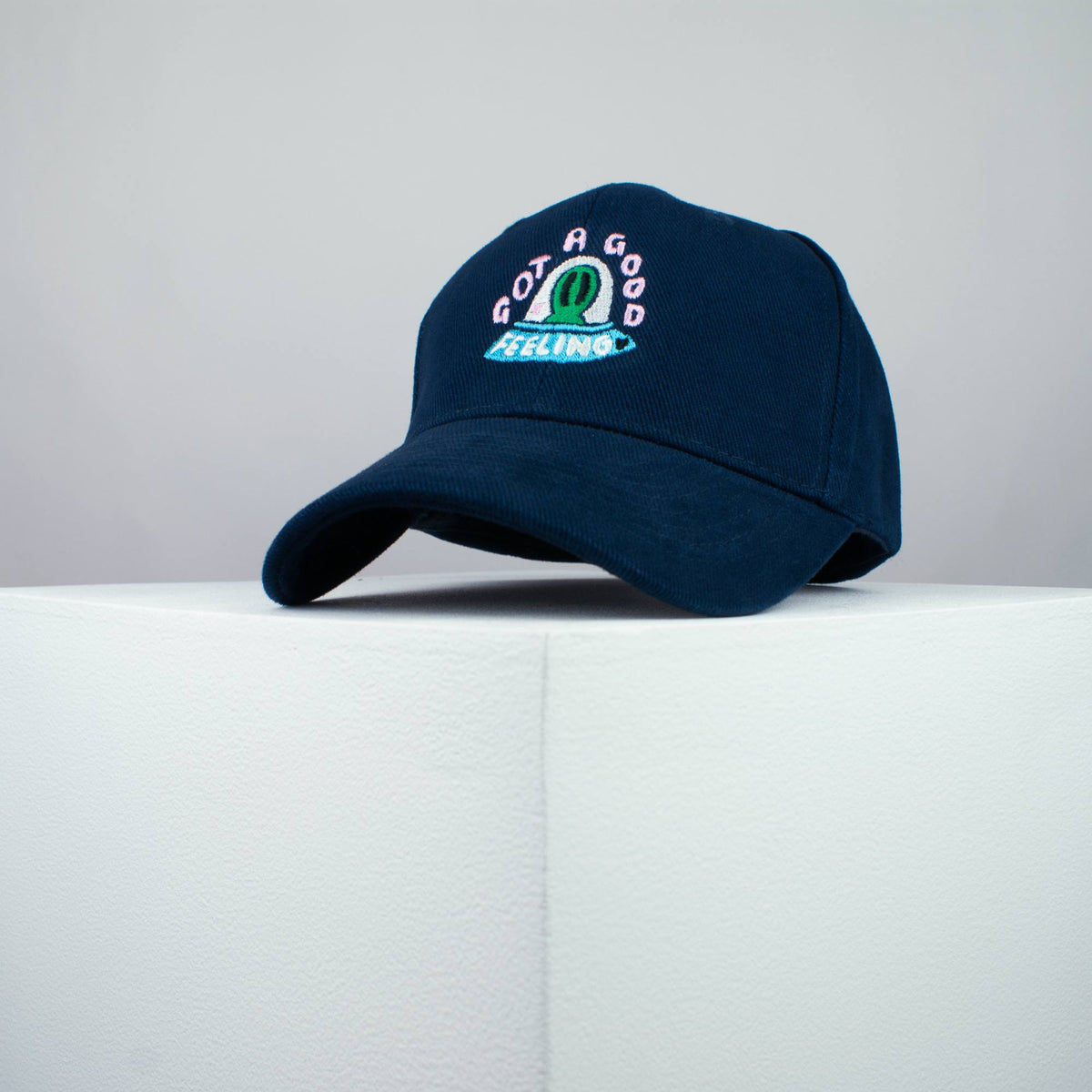 Got A Good Feeling embroidered baseball cap (8 hat colours) / yoga / meditation / alien / gift for her / embroidery / patch / hat / dad hat / cap / iron on patch / embroidered patch / badge / applique / embroidered / punk patches / trucker hat / snapback / caps / dad hats / baseball hat / mens hat / womens hat / embroidered hat / dad cap / embroidered cap 2