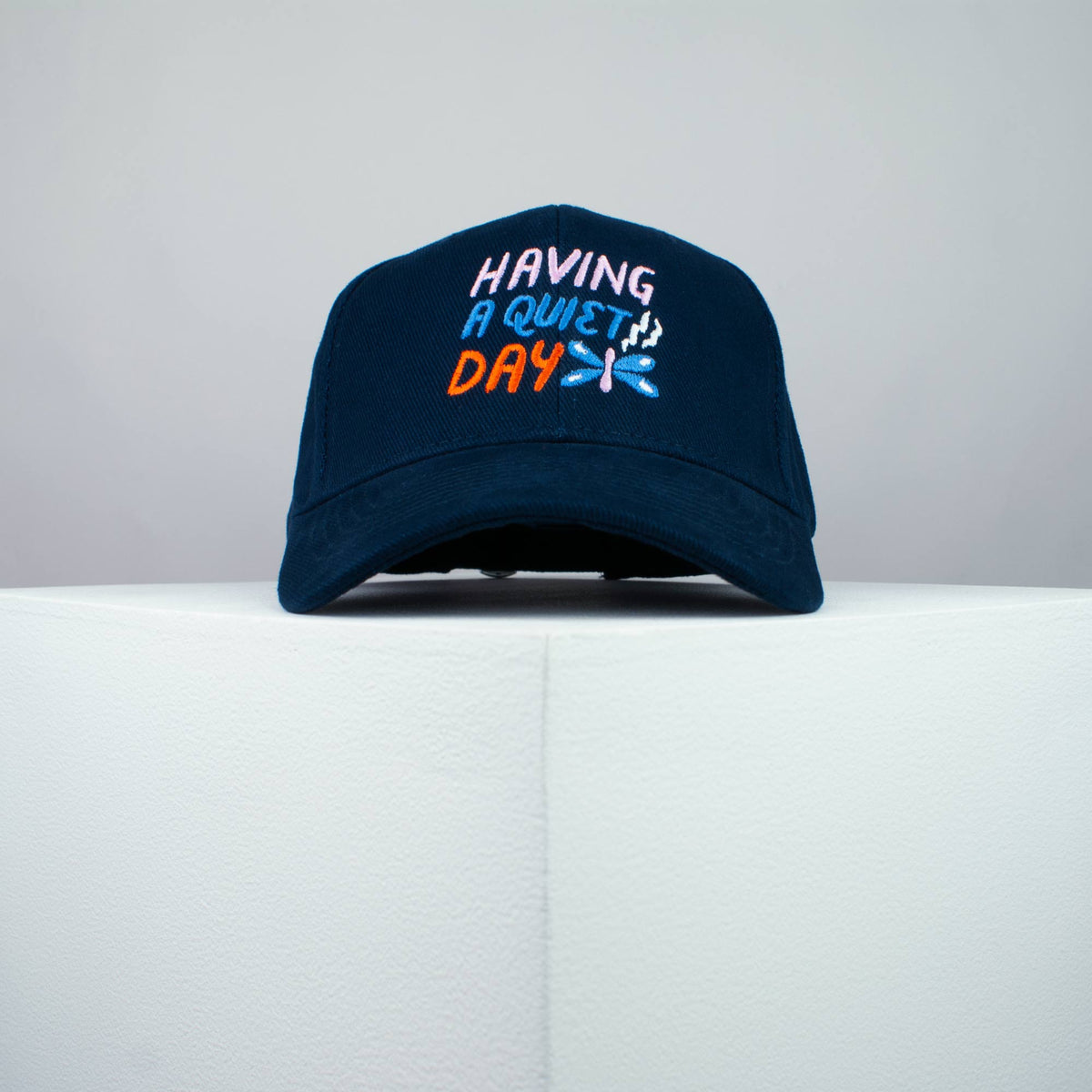 Having a quiet day embroidered baseball cap navy / meditation / yoga / spiritual / gift for her / embroidery / patch / hat / dad hat / cap // Hatty Hats / iron on patch / embroidered patch / badge / applique / embroidered / punk patches / trucker hat / snapback / caps / dad hats / baseball hat / mens hat / womens hat / embroidered hat / dad cap / embroidered cap