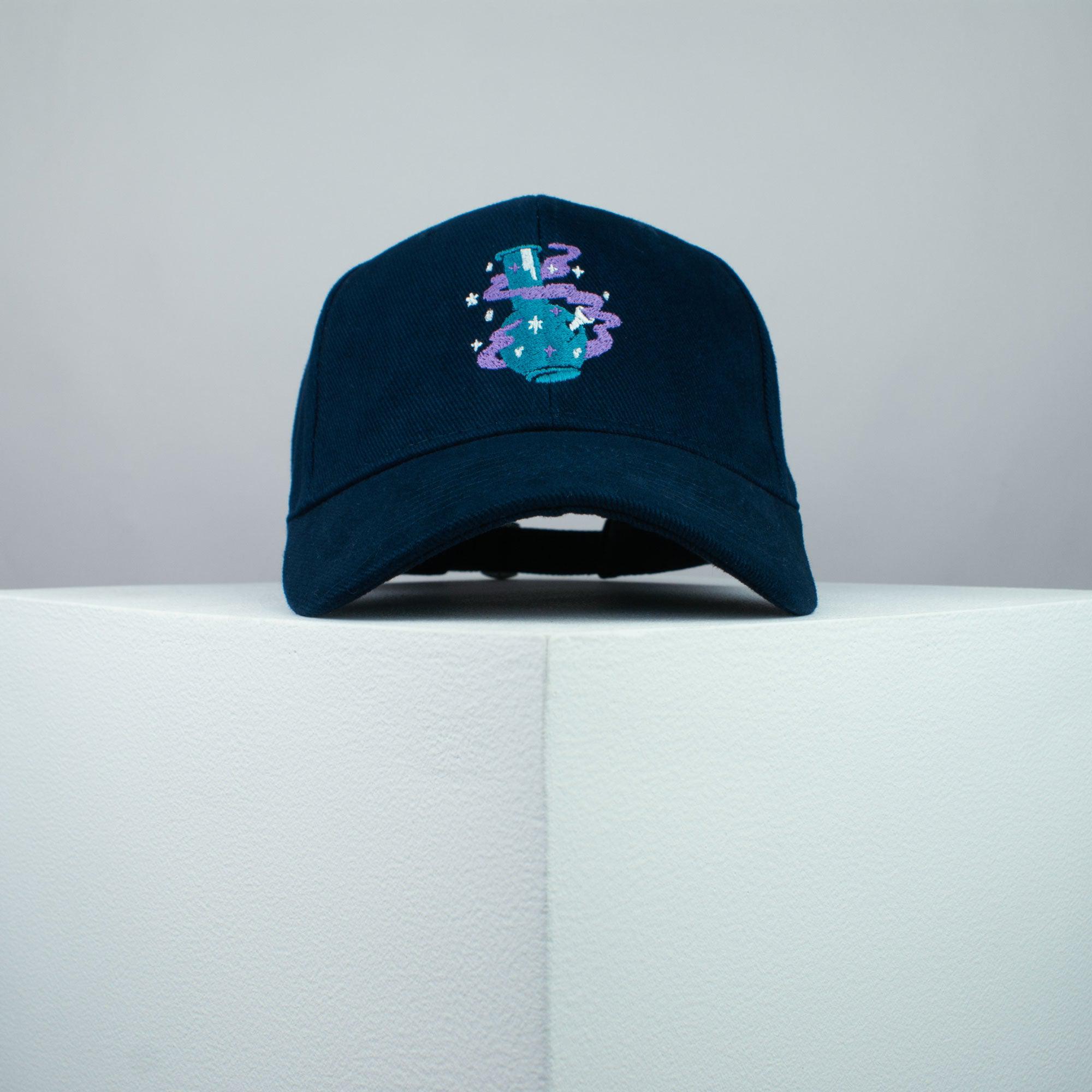 High flying bong embroidered baseball cap navy / weed / marijuana / cannabis / hemp / embroidery / patch / dad / hat / cap / clothing // Hatty Hats / iron on patch / dad hat embroidered patch / badge / applique / embroidered / punk patches / trucker hat / snapback / caps / dad hats / baseball hat / mens hat / womens hat / embroidered hat / dad cap / embroidered cap