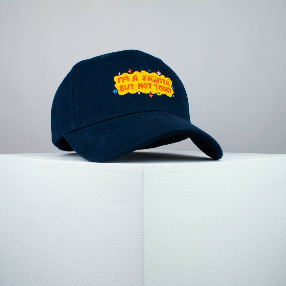 I'm a fighter but not today embroidered baseball cap (8 hat colours) / meditation / yoga / spiritual / gift for her / embroidery / patch / hat / dad hat / cap // Hatty Hats / iron on patch / embroidered patch / badge / applique / embroidered / punk patches / trucker hat / snapback / caps / dad hats / baseball hat / mens hat / womens hat / embroidered hat / dad cap / embroidered cap 1