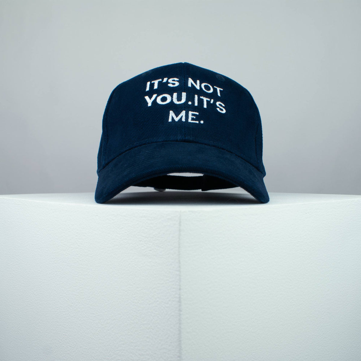 It’s Not You. It’s Me. embroidered baseball cap navy / breakup / meme / divorce / quote / embroidery / patch / hat / dad hat / cap / iron on patch / embroidered patch / badge / applique / embroidered / punk patches / trucker hat / snapback / caps / dad hats / baseball hat / mens hat / womens hat / embroidered hat / dad cap / embroidered cap