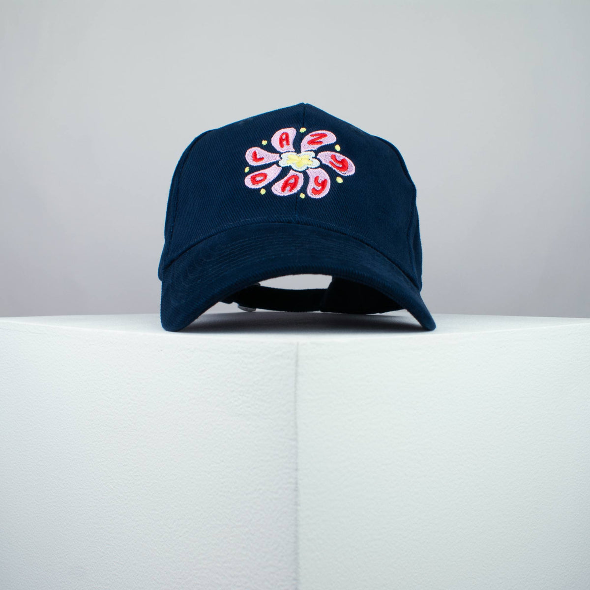 Lazy day embroidered baseball cap navy / yoga / floral / flower / gift for her / embroidery / patch / hat / dad hat / cap / iron on patch / embroidered patch / badge / applique / embroidered / punk patches / trucker hat / snapback / caps / dad hats / baseball hat / mens hat / womens hat / embroidered hat / dad cap / embroidered cap