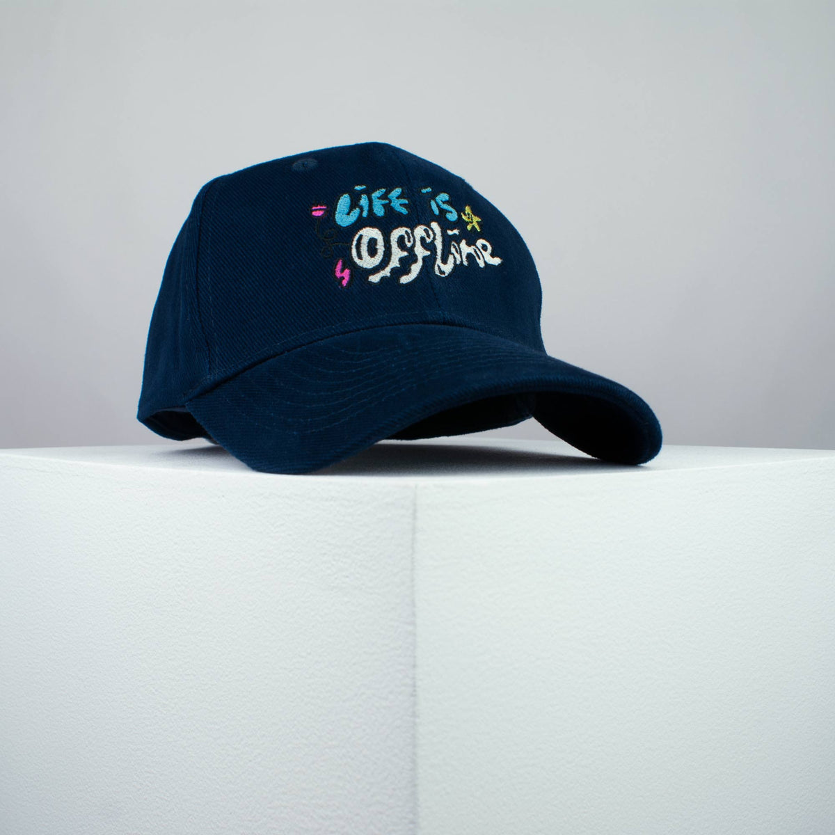 Life is Offline embroidered baseball cap (8 hat colours) / happy hippie / boho / bohemian / holiday / embroidery / patch / hat / dad hat / cap / iron on patch / embroidered patch / badge / applique / embroidered / punk patches / trucker hat / snapback / caps / dad hats / baseball hat / mens hat / womens hat / embroidered hat / dad cap / embroidered cap 1