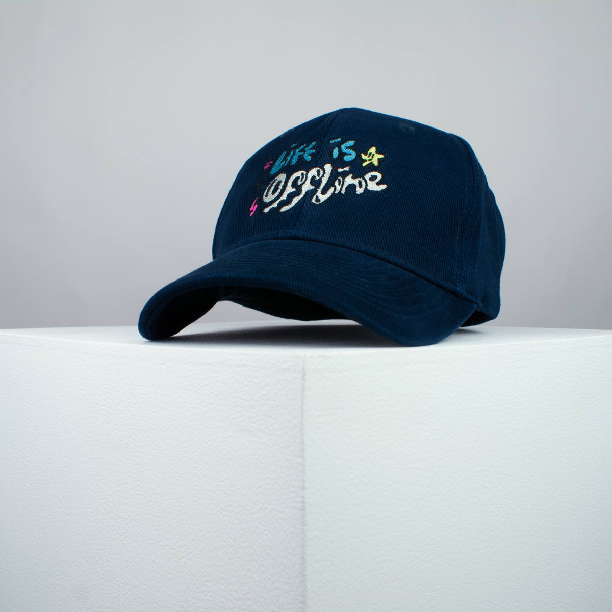 Life is Offline embroidered baseball cap (8 hat colours) / happy hippie / boho / bohemian / holiday / embroidery / patch / hat / dad hat / cap / iron on patch / embroidered patch / badge / applique / embroidered / punk patches / trucker hat / snapback / caps / dad hats / baseball hat / mens hat / womens hat / embroidered hat / dad cap / embroidered cap 2