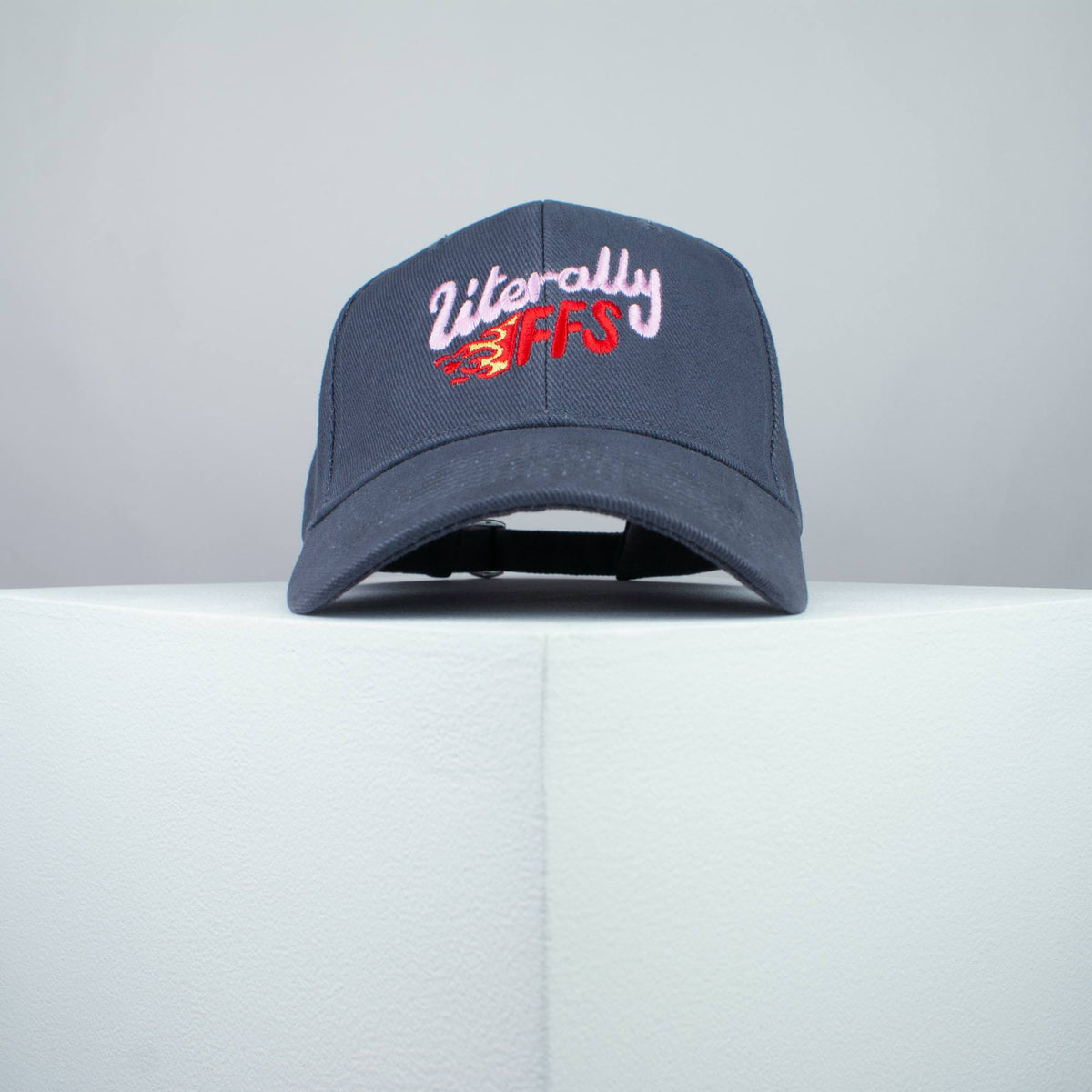 Literally FFS embroidered baseball cap grey / yoga / meditation / fire / gift for her / embroidery / patch / hat / dad hat / cap / iron on patch / embroidered patch / badge / applique / embroidered / punk patches / trucker hat / snapback / caps / dad hats / baseball hat / mens hat / womens hat / embroidered hat / dad cap / embroidered cap