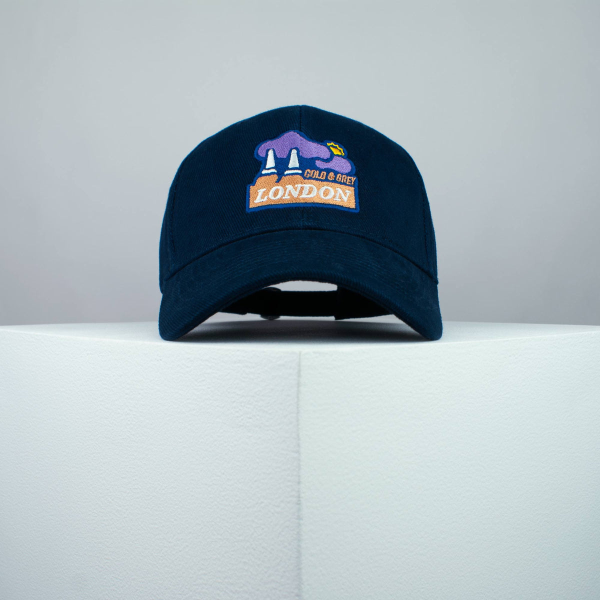 London Cold & Grey embroidered baseball cap navy / retro / vintage / holiday / streetwear / embroidery / patch / dad / hat / cap / clothing // Hatty Hats / iron on patch / dad hat embroidered patch / badge / applique / embroidered / punk patches / trucker hat / snapback / caps / dad hats / baseball hat / mens hat / womens hat / embroidered hat / dad cap / embroidered cap