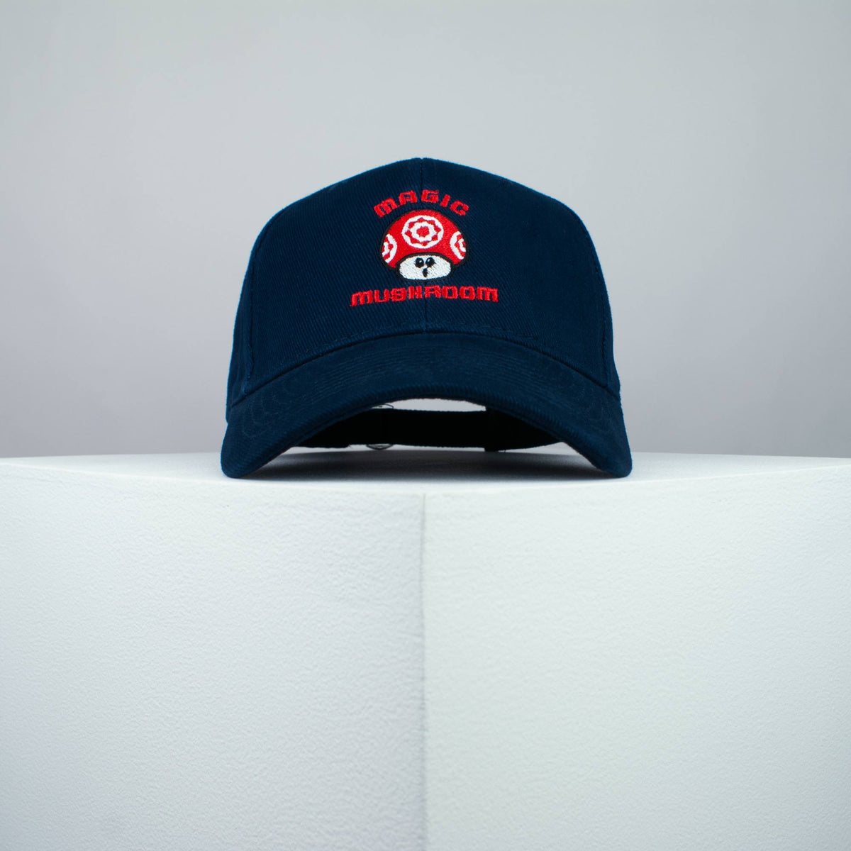 Magic Mario mushroom embroidered baseball cap navy / SNES / nintendo / N64 / gameboy / gaming / gamer / Super Mario / embroidery / patch / dad / hat / cap / clothing // Hatty Hats / iron on patch / dad hat embroidered patch / badge / applique / embroidered / punk patches / trucker hat / snapback / caps / dad hats / baseball hat / mens hat / womens hat / embroidered hat / dad cap / embroidered cap