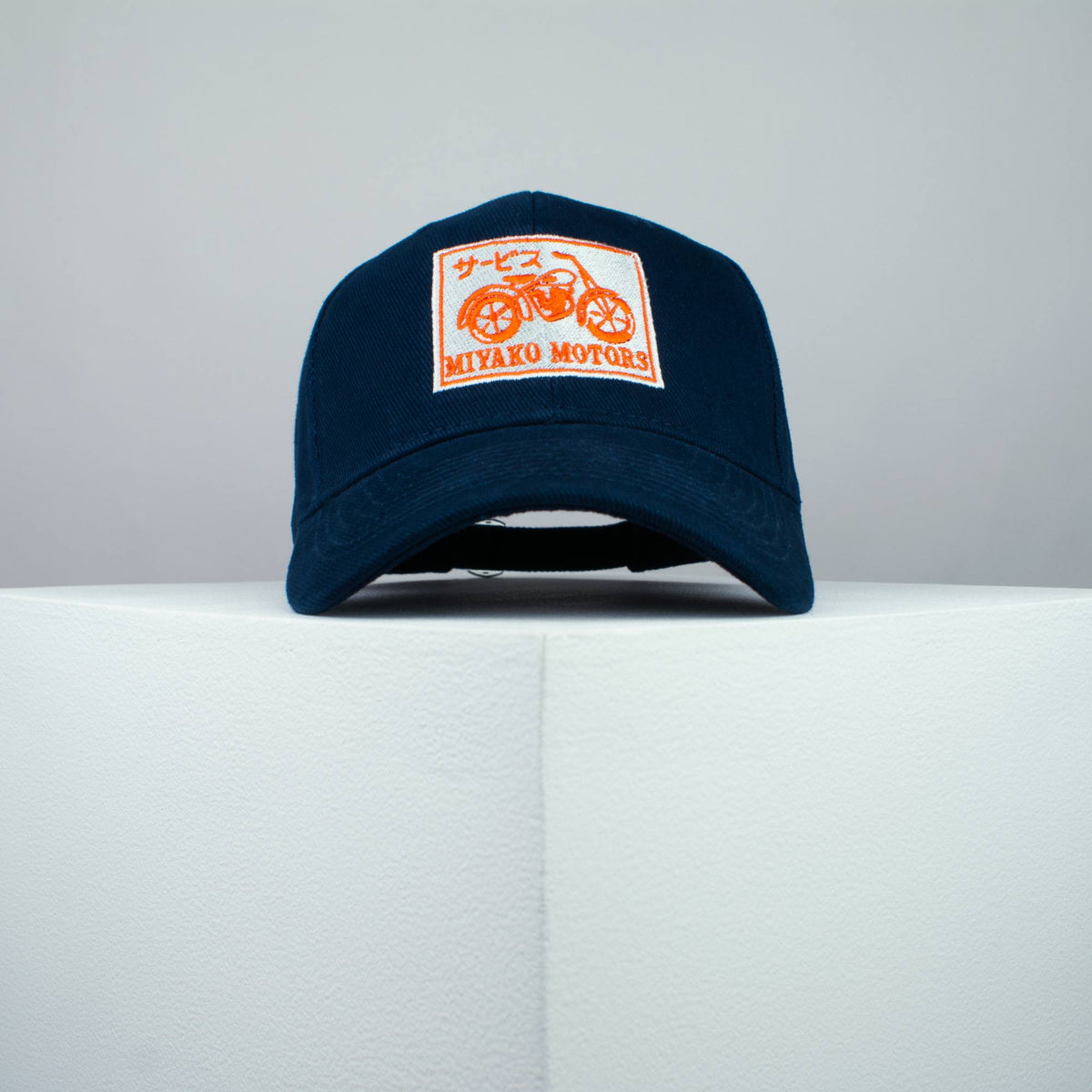 Miyako motors sign embroidered baseball cap navy / bike / japan / japanese / motorcycle / streetwear / embroidery / patch / dad / hat / cap / clothing // Hatty Hats / iron on patch / dad hat embroidered patch / badge / applique / embroidered / punk patches / trucker hat / snapback / caps / dad hats / baseball hat / mens hat / womens hat / embroidered hat / dad cap / embroidered cap