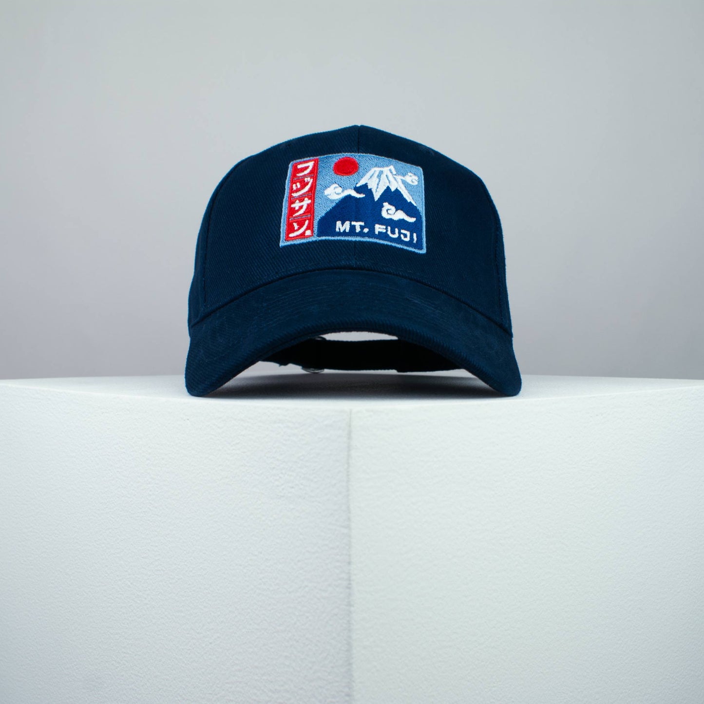 Mount Fuji embroidered baseball cap navy / mountain / japan / japanese / hiking /streetwear / embroidery / patch / dad / hat / cap / clothing // Hatty Hats / iron on patch / dad hat embroidered patch / badge / applique / embroidered / punk patches / trucker hat / snapback / caps / dad hats / baseball hat / mens hat / womens hat / embroidered hat / dad cap / embroidered cap