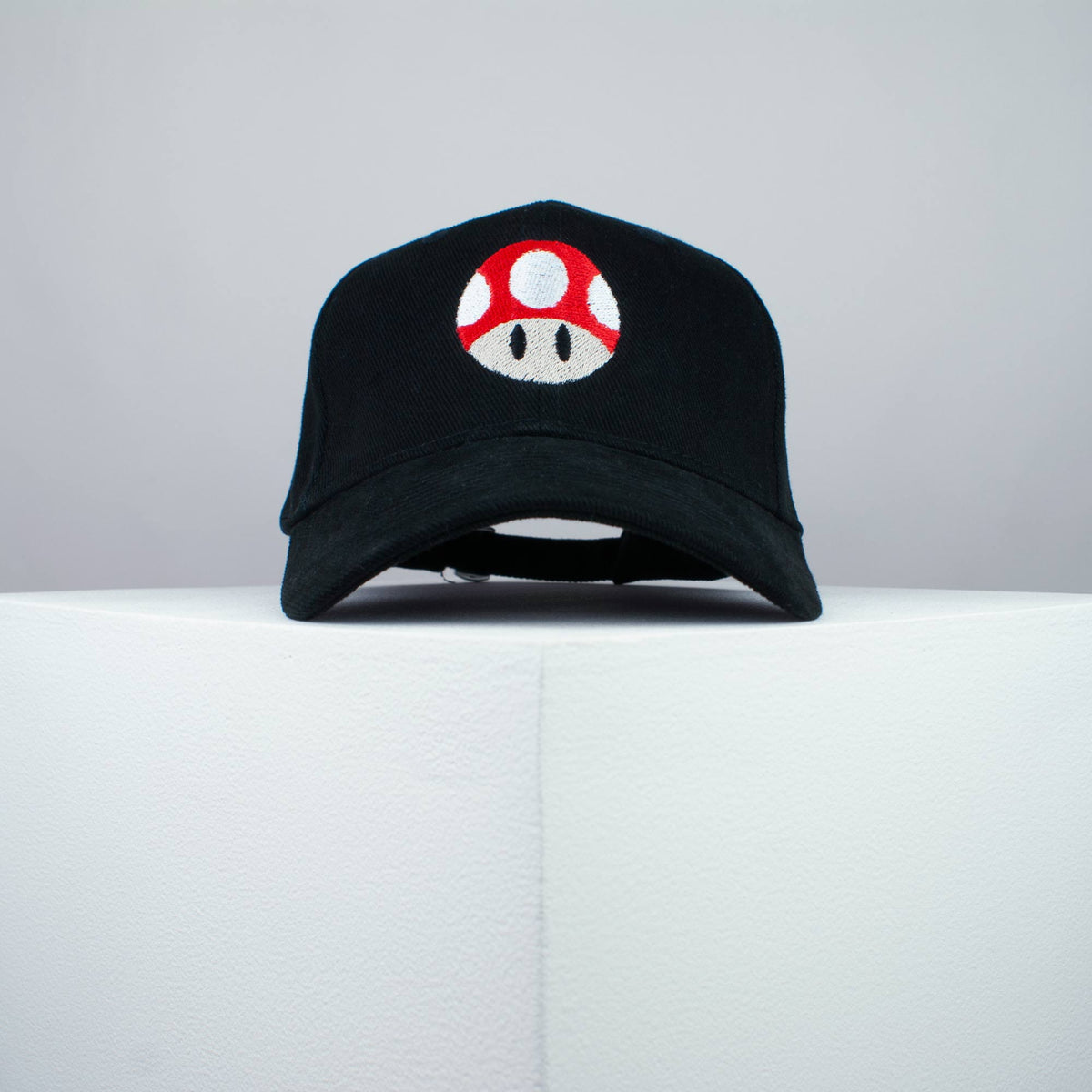 Super Mario Mushroom embroidered baseball cap black / mario / nintendo / gamer / gaming / embroidery / patch / hat / dad hat / cap / iron on patch / embroidered patch / badge / applique / embroidered / punk patches / trucker hat / snapback / caps / dad hats / baseball hat / mens hat / womens hat / embroidered hat / dad cap / embroidered cap