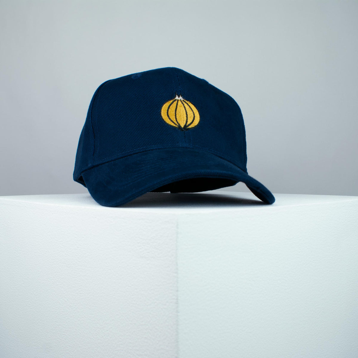 Onion embroidered baseball cap navy blue / vegan / gift / food / embroidery / patch / hat / dad hat / cap / iron on patch / embroidered patch / badge / applique / embroidered / punk patches / trucker hat / snapback / caps / dad hats / baseball hat / mens hat / womens hat / embroidered hat / dad cap / embroidered cap 1